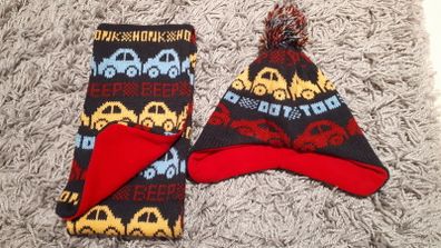 2-3 Y Like New Toddler Boy Winter Hat and Scarf Set