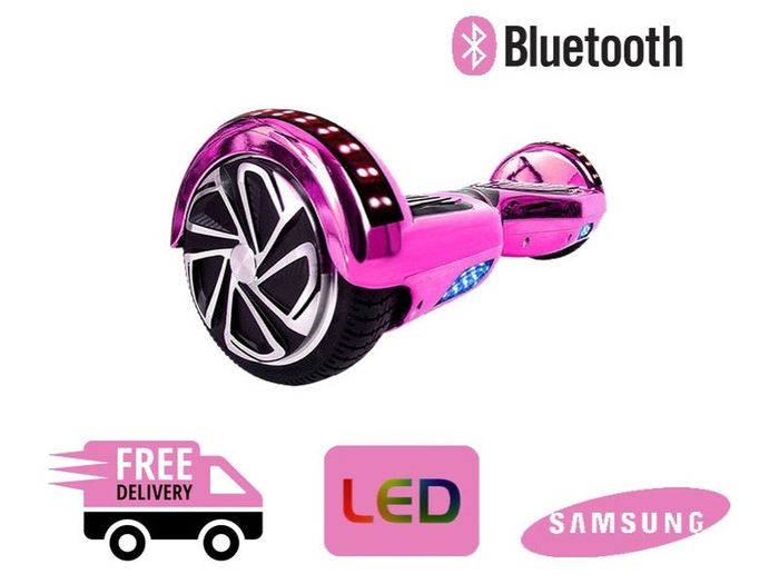 Free Delivery - Chrome LED Bluetooth Hoverboard