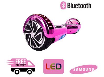 Free Delivery - Chrome LED Bluetooth Hoverboard