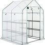 Foil Greenhouse Tomato House Plant House with 4 Shelves Roll-Up Door Image 10