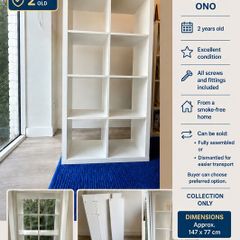 IKEA KALLAX 2x4 White Shelving Unit