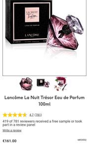 Lancome La Nuit Tresor 100ml  Price Includes Postage Cost