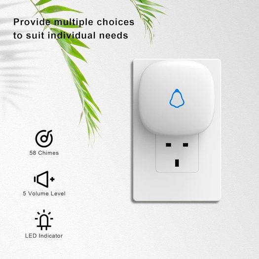 NEW SALE | Wireless Doorbell, Plug in Waterproof Battery Operated Cordless Electric Door Bells at 1,000 Feet Long Range Chimes Volume Adjustable 120 DB Loud for Deaf Easy Install for Home, School, Office