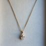 Beautiful Gold Plated Oval Solitaire Pendant Necklace with Chain  Stone Cubic Zirconia Gold, length 18" Image 2
