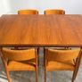 Danish Mid Century Teak Extending Dining Table & 4 Chairs Image 2