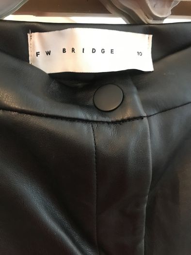 Fab Black Wide Leg Faux Leather Trousers size 10