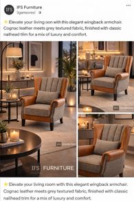 Wingback Accent Chair Modern Two Tone Design
