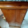 Antique Louis Phillippe style bedside table grey white veined marble top Image 8