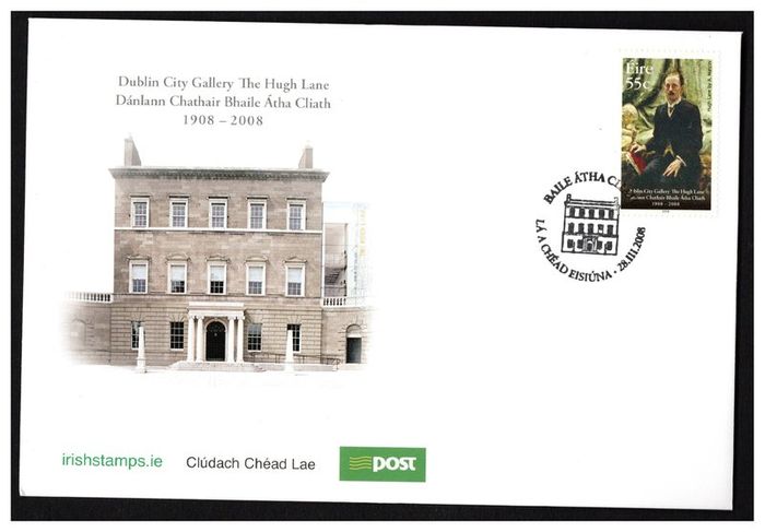 2008 Ireland Centenary of The Hugh Lane Gallery, Dublin Commemorative Stamp An Post First Day Cover (FDC)