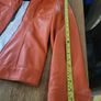 Orange faux leather jacket Image 9