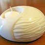 Belleek Living Porcelain Sandwave Ivory Tealight Voitive Candle Holders x2 Image 6