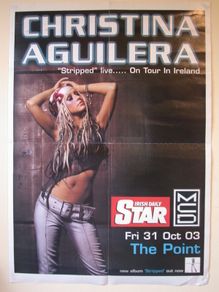 Christina Aguilera Irish Stripped Live Tour 2003 A2 Size Poster