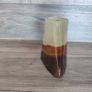 Vintage Triangular Glass Vase Brown 1950,s Hand Blown Image 3