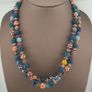 Antique Venetian African Style MultiColor Polka Dotted & Chevron Glass Beads Necklace Image 6