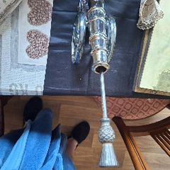 Large Metal Lustre Enamel Cannon designed as a Fireside Poker Stand, Postage Available or Collection