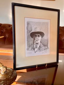 Framed Signed  Art Print W B Yeats by John F Nolan 1987