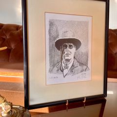 Framed Signed  Art Print W B Yeats by John F Nolan 1987