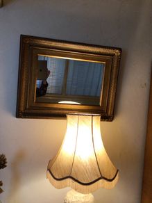 Big very old rectangular gilt framed mirror