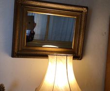 Big very old rectangular gilt framed mirror
