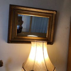 Big very old rectangular gilt framed mirror