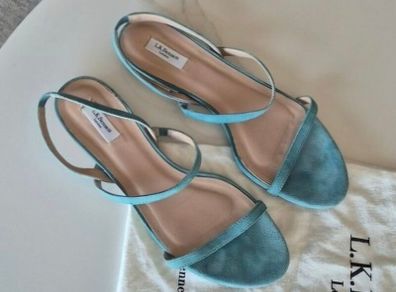 L.K. Bennett Sandals Turquoise Size: 7 Size 40