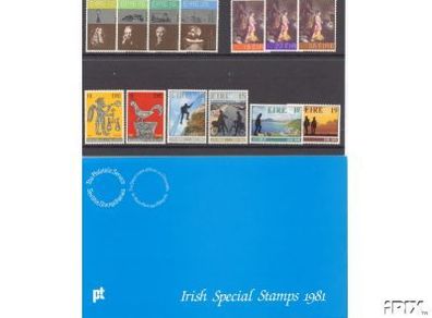 1981 Ireland Stamp Year Pack MNH. See scan for stamps included. All stamps Mint Never Hinged.