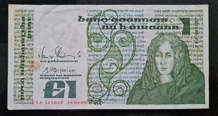 Ireland 1988 Medb 1 pound banknote