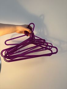 9 purple hangers