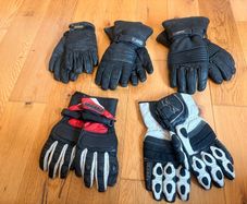 Selection of motorcycle gloves