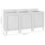 Commercial Kitchen Sink Cabinets 3 pcs Stainless Steel Image 5