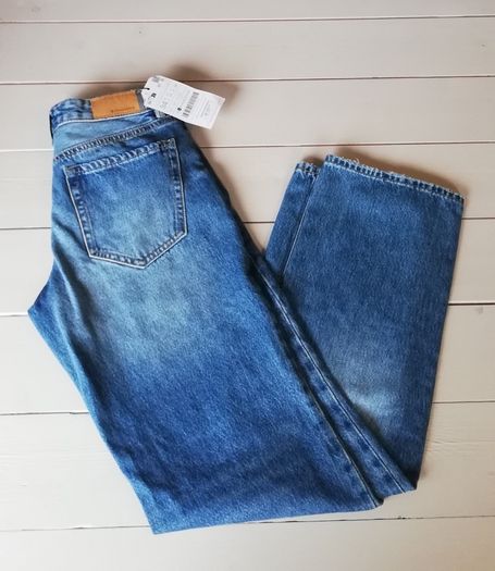 New Stradivarius ladies straight low 1410 blue jeans UK6.. EUR 34
