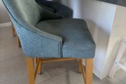 3 x upholstered bar stools chairs