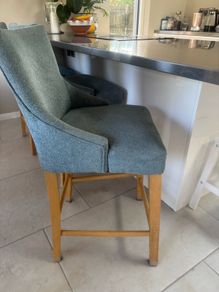 3 x upholstered bar stools chairs