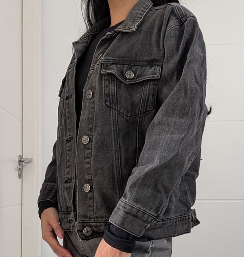 Denim jacket dark grey / black XS