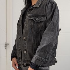 Denim jacket dark grey / black XS