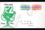 1973 Ireland Entry into the European Economic Community (EEC) Commemorative Stamp Illustrated First Day Cover (FDC) with Ceatharlach (Carlow) cancel