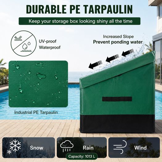 XXL Outdoor Storage Box Waterproof Garden Storage Container Tarpaulin Cushion Box