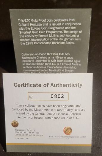 gold proof Plough man coin