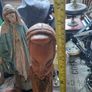 Beautiful Old Large Hand Carved Wooden African Drummer Statue Postage available or Collection Image 6