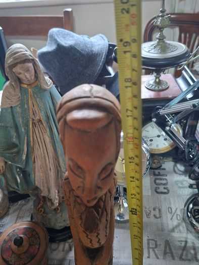 Beautiful Old Large Hand Carved Wooden African Drummer Statue Postage available or Collection