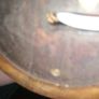 Antique hand carved wooden lamp with rare pink mottled glass shade Image 4