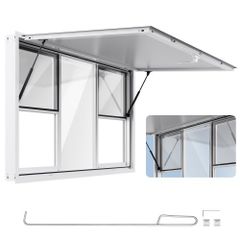 Concession Window 152x92 cm, Aluminum Alloy Service Window for Food Truck, Up to 85 Degrees Stand Serving Window with 6 Sliding Windows