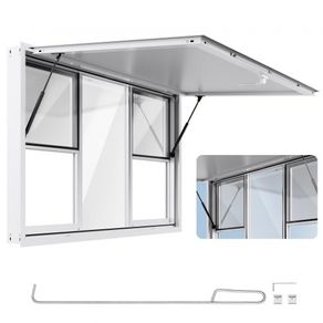 Concession Window 152x92 cm, Aluminum Alloy Service Window for Food Truck, Up to 85 Degrees Stand Serving Window with 6 Sliding Windows