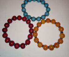 Blue Turquoise Red Jasper Orange Granate Handmade Elastic Bracelet Gemstone from Nepal buy1get1free