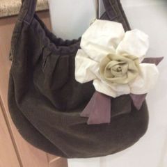 Corduroy dark green bag