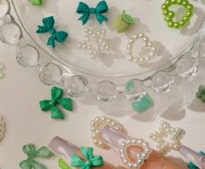 100pcs Green Nail Art Mix