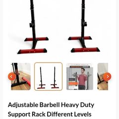 Barbell support rack adjustable