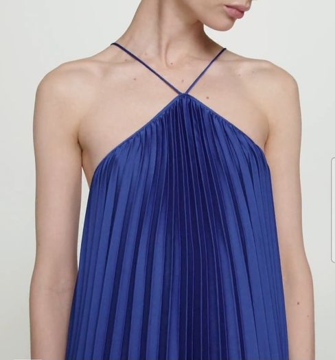 Pleated halter neck dress