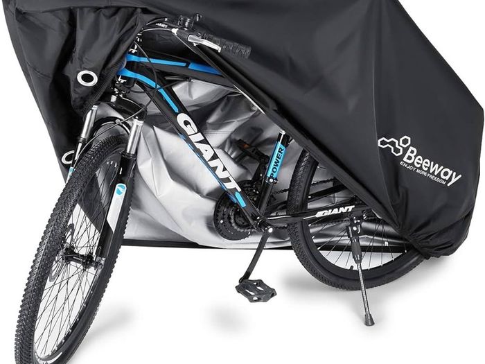Bike Cover, Waterproof Bicycle Cover Indoor Outdoor Storage - 210T Nylon with Pu Coating, Safty Straps, Lock-holes, Fits for Most Bikes up to 29"