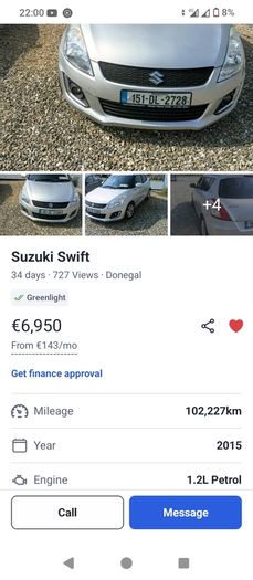 2015 Suzuki Swift nct 17/9//27